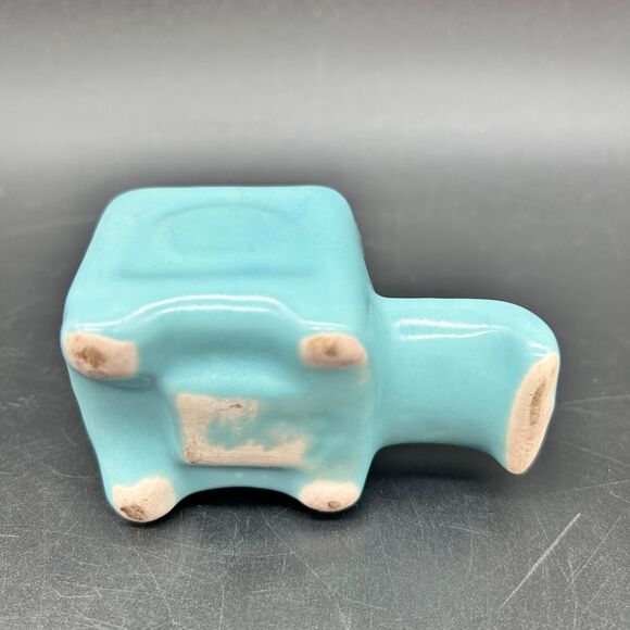 Woodstove Shaped Ashtray Ceramic Light Blue (C) - Picture 5 of 6